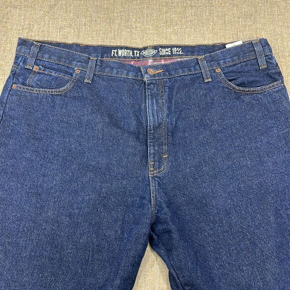 Like new Dickies Flannel Lined Jeans Mens 42x32 Relaxed Fit Blue Medium Wash - Picture 3 of 5